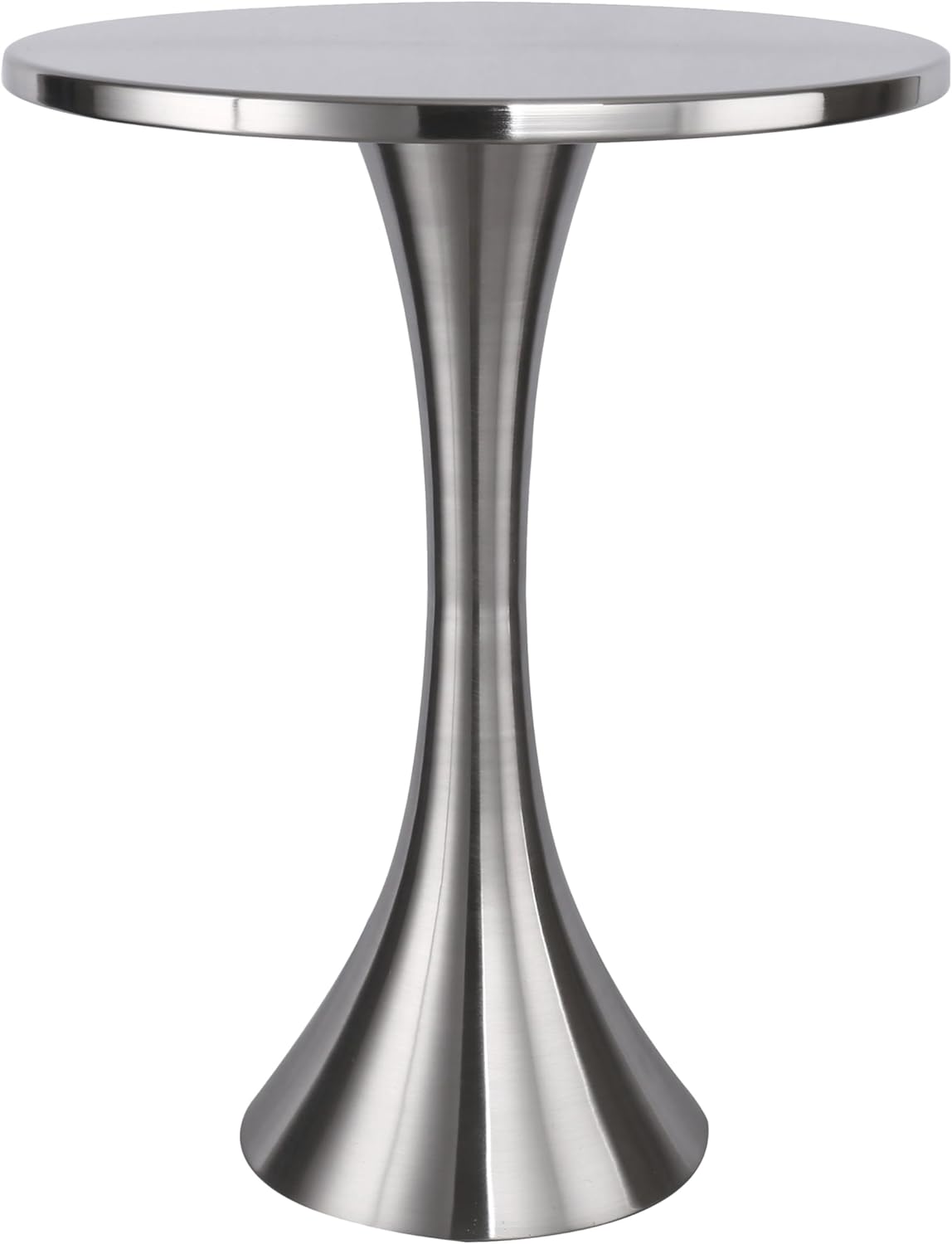 Grandview Gallery Lenuxe 24" Metal Accent Table, Side Table, Living Room End Table (Brushed Nickel)