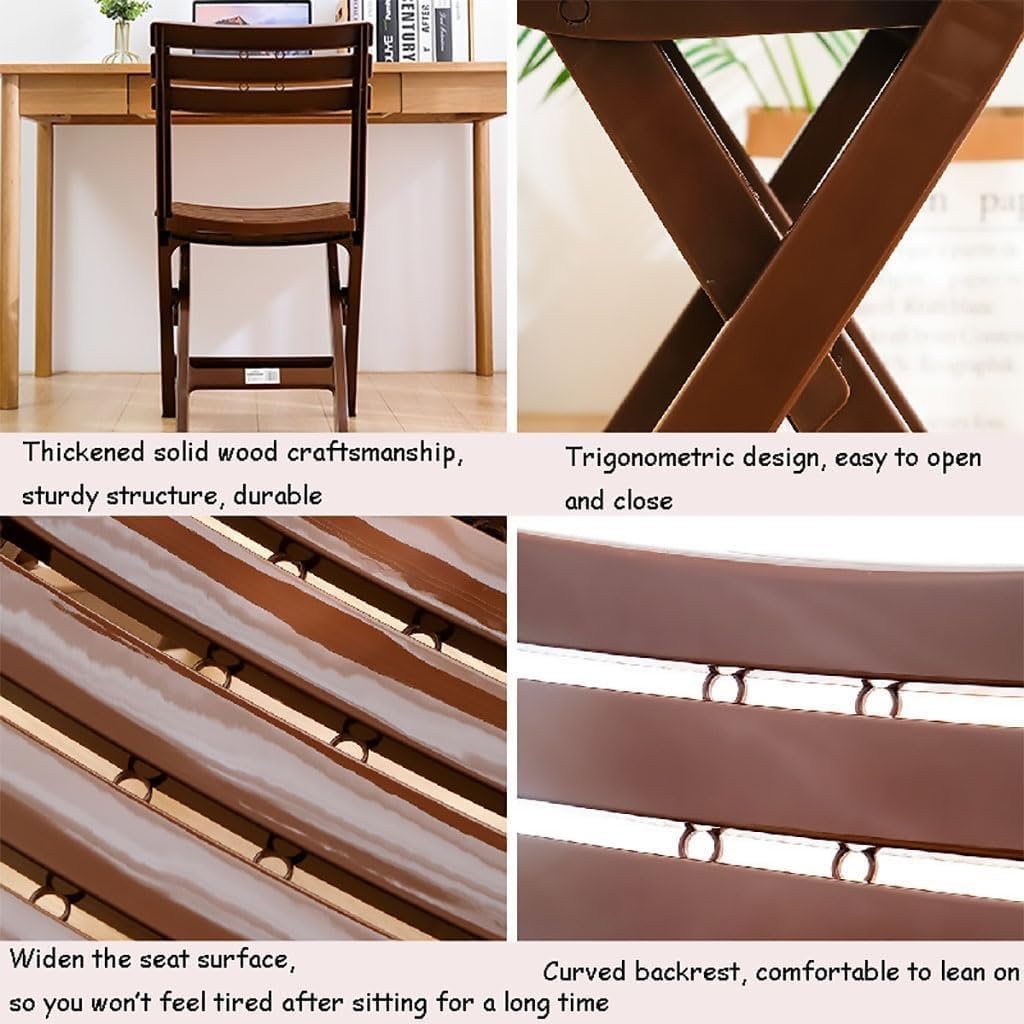White Plastic Folding Chairs 4 Pack Indoor Outdoor Portable Dining Chairs(Brown,4-Pack)
