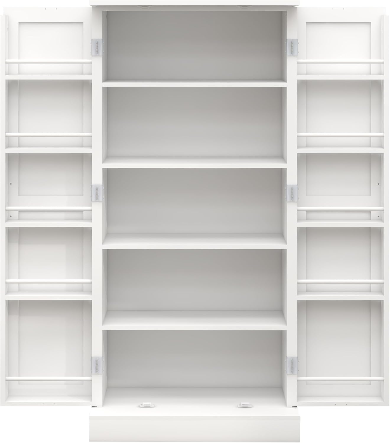 50" LED Kitchen Pantry Storage Cabinet Food Cabinet Freestanding Buffet Cupboards Sideboard with 2 Doors with Racks and Shelves for Small Space in Kitchen, Living Room and Dinning Room