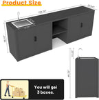 Domi Outdoor Kitchen with Stainless Steel Sink, Aluminum Outdoor Prep Table & Storage Cabinet, 3-Piece All Weather Patio Modular Station for Backyard, Dark Grey