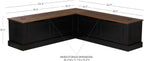 Linon Harris Black and Walnut Backless Kitchen Dining Nook with Hidden Storage Bench Space