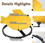 Sensory Spinning Chair for Kids with Autism & ADHD, Swivel Chair for Indoor/Outdoor Use, Sit and Spin Toys, Fish-Shaped Sensory Chairs for Autistic Children, Training Body Coordination (Yellow)