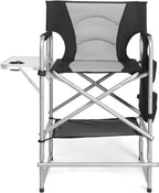 OmySalon Directors Camping Chair with Side Table Storage Bag, Foldable Camping Chair for Aritist & Client (26in)