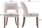 VKNOW Wooden Dining Chairs Set of 4, Modern Fabric Upholstered Dining Room Chair Kitchen Chairs, Farmhouse Dinner Chair for Kitchen Dining Room, Beige