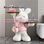 Rabbit Shaped Side Table, Accent Table for Triple Storage, Creative Couch Table, Bedside Tables Use in Living Room, Bedroom and Entrance Hall(Pink)