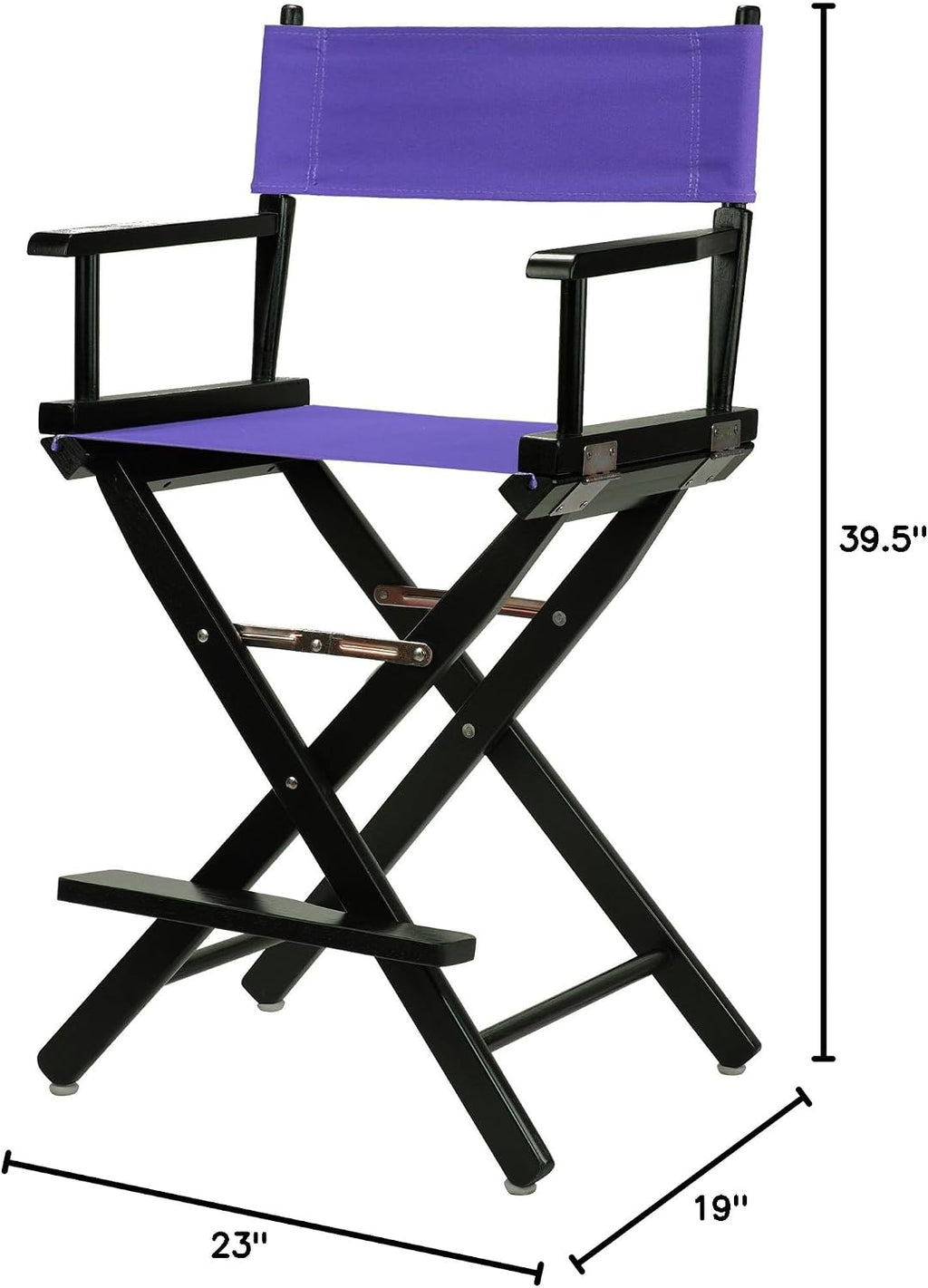 Casual Home 220-02/021-41 Director Chair 24" - Counter Height BlackFrame/Purple Canvas