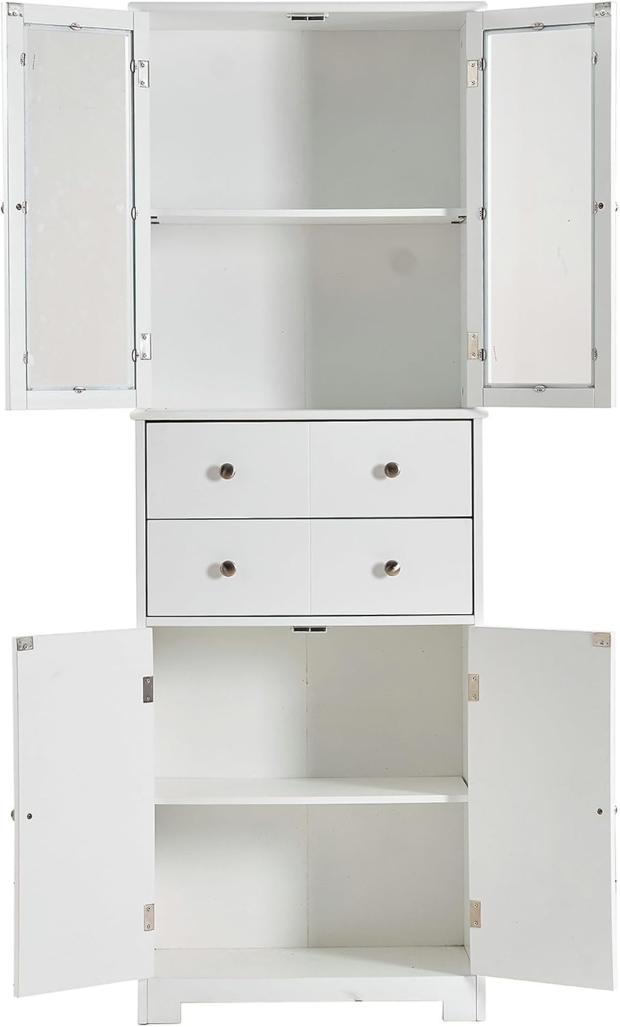 LUMISOL 67" Tall Kitchen Pantry Cabinet with Doors and Shelves, Modern Cupboard Storage Cabinet with Drawer, Kitchen Hutch for Living Room Dining Room Bathroom, White