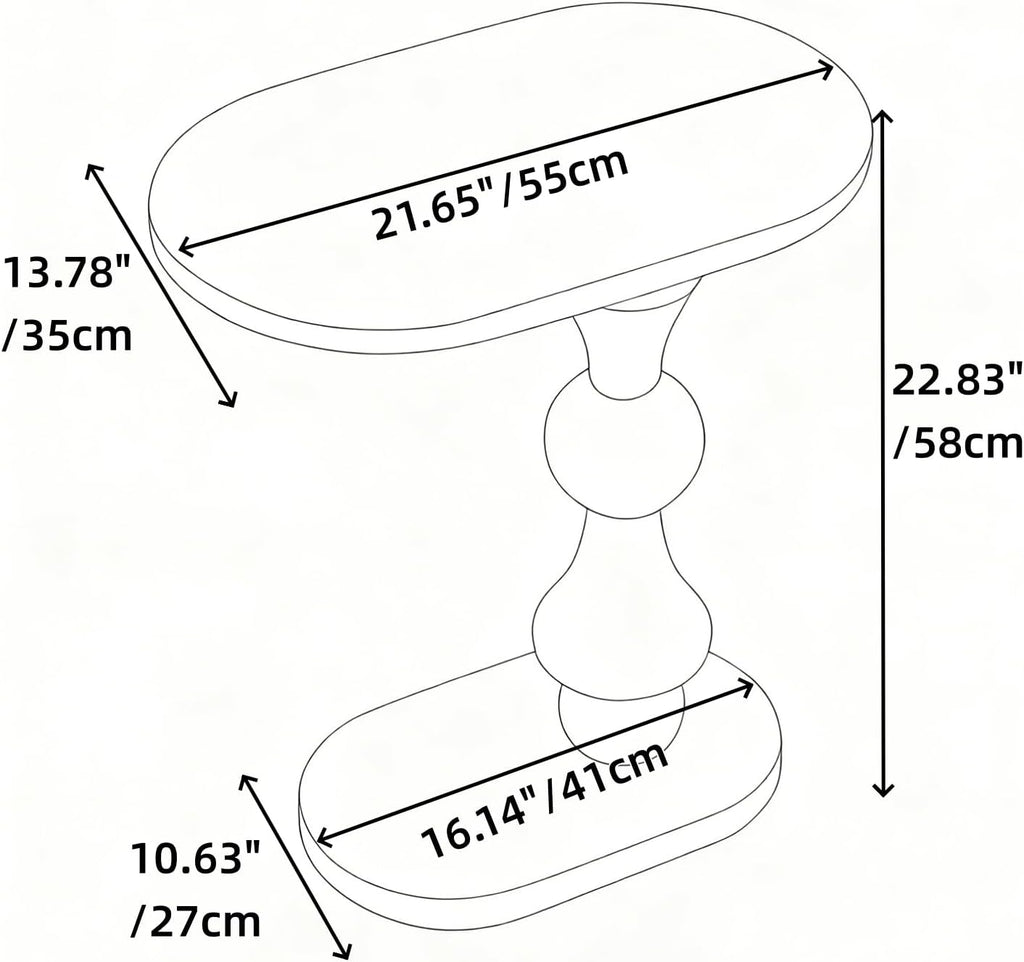 YUNMUARY-C Shaped End Table Solid Wood C Side Table for Couch Black Small Bedside Table Wood Nightstand Modern End Tables Living Room Space-Saving Small Coffees Tables Wooden Side Tables for Bedroom