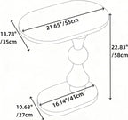 YUNMUARY-C Shaped End Table Solid Wood C Side Table for Couch Black Small Bedside Table Wood Nightstand Modern End Tables Living Room Space-Saving Small Coffees Tables Wooden Side Tables for Bedroom