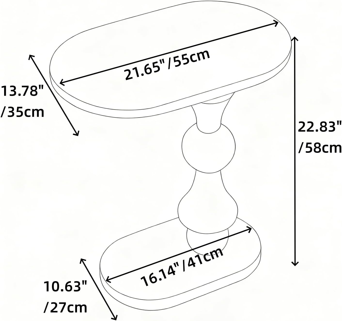 YUNMUARY-C Shaped End Table Solid Wood C Side Table for Couch Black Small Bedside Table Wood Nightstand Modern End Tables Living Room Space-Saving Small Coffees Tables Wooden Side Tables for Bedroom