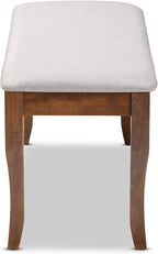 Baxton Studio Cornelie Modern and Contemporary Transitional Grey Fabric Upholstered and Walnut Brown Finished Wood Dining Bench