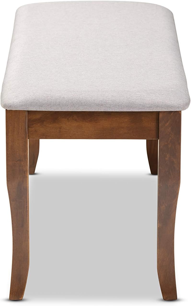 Baxton Studio Cornelie Modern and Contemporary Transitional Grey Fabric Upholstered and Walnut Brown Finished Wood Dining Bench