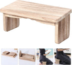 KALLORY Foldable Wooden Bench with Strong Load Capacity, Portable Stool for Home and Travel, Sturdy Household Stool and Prayer