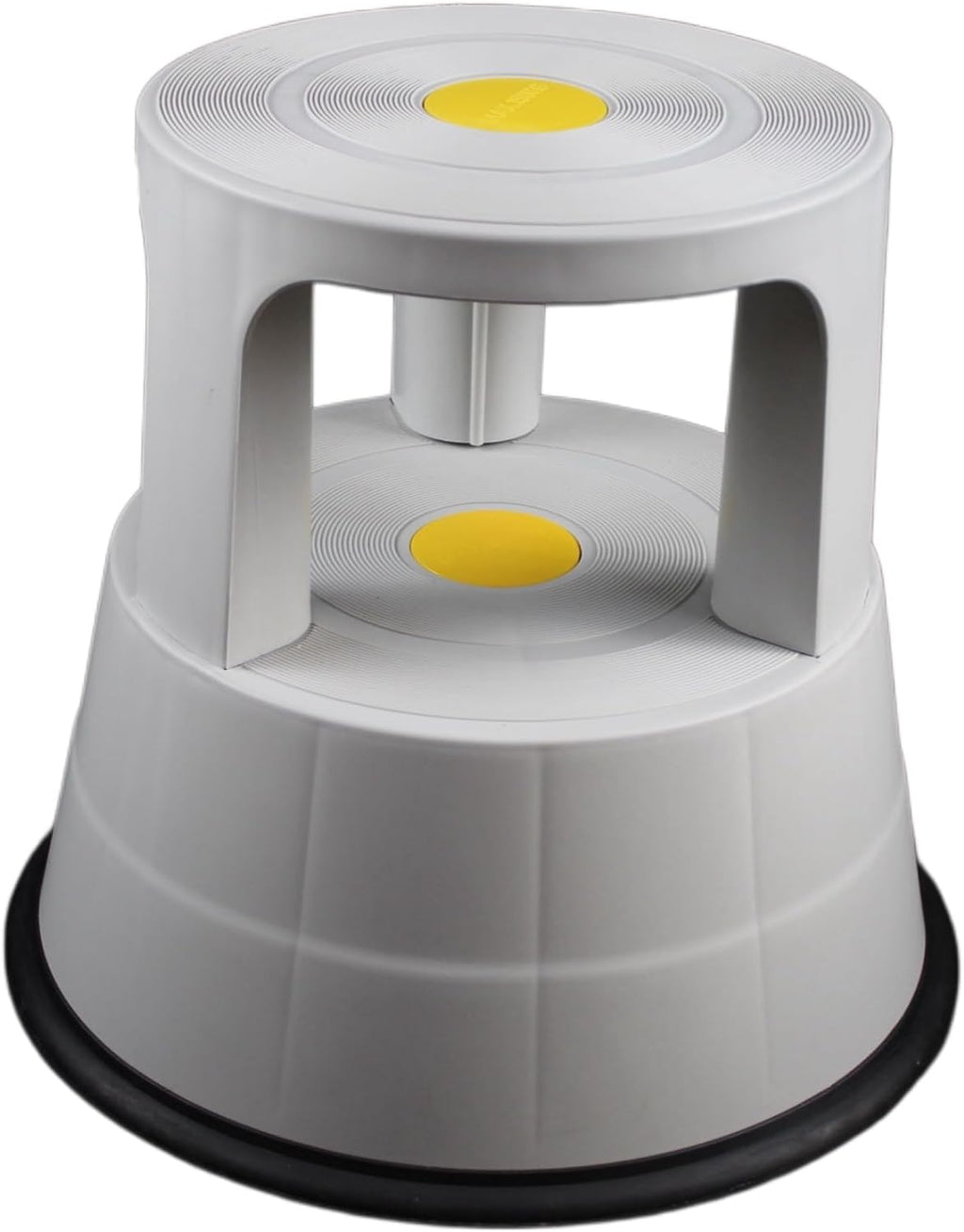 Rolling Step Stool with Wheels, 330lbs Capacity, Non-Slip Platform & Retractable Casters,Round Kick Stool for Library,Kitchen,Office,Garage,Portable for Adults/Seniors/Kids（LightGray）