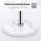 Homde Metal Coat Rack Stand: Natural Marble Base with 8 Hooks (Silver) | Stainless Steel Freestanding Clothes Tree Hanger for Coat Jackets Hat Scarves Handbags - Hall Hanger for Entryway Bedroom