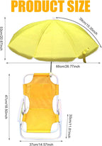 Kids Beach Chair with Umbrella Foldable & Detachable Beach Chair with Canopy, Lightweight and Sturdy Outdoor Seat for Camping, Travel, Lawn, Yellow Camping & Hiking