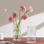 Gute 6 Inch Glass Vases for Decor, Flower Vase for Home Decor, Modern Decorative Clear Vase Centerpieces Living Room, Kitchen