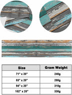 Teal Orange Grey Bed Runners for Queen Size Beds, Decorative Bed Throws for Foot of Beds, Luxury Bedding Protector Slipcover Farmhouse Vintage Wooden Bedrunners & Scarves for Bedroom Hotel, 94"x20"