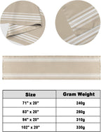 Bed Runner for Cal.King Size Bed, Beige Striped Bed Scarf Throws for Foot of Bed, Farmhouse Luxurious White Stripes Modern Abstract Art Bedding Protector Bed Runners for Hotel/Home, 102 x 20 Inch