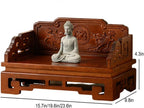 Bamboo Buddha Altar Cabinet, Prayer Meditation Table, Chinese Carving Buddhist Altar Shelf for Living Room, Bedroom, Office(19.6 * 9.8 * 4.3in)
