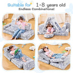 IFNOW Star Modular Kids Play Couch for Toddlers 1-3, Convertible & Washable Toddler Foam Couch for Playroom & Living Room, Glow-in-the-Dark, Apartment Friendly CPC Certified Building Fort Play Couch