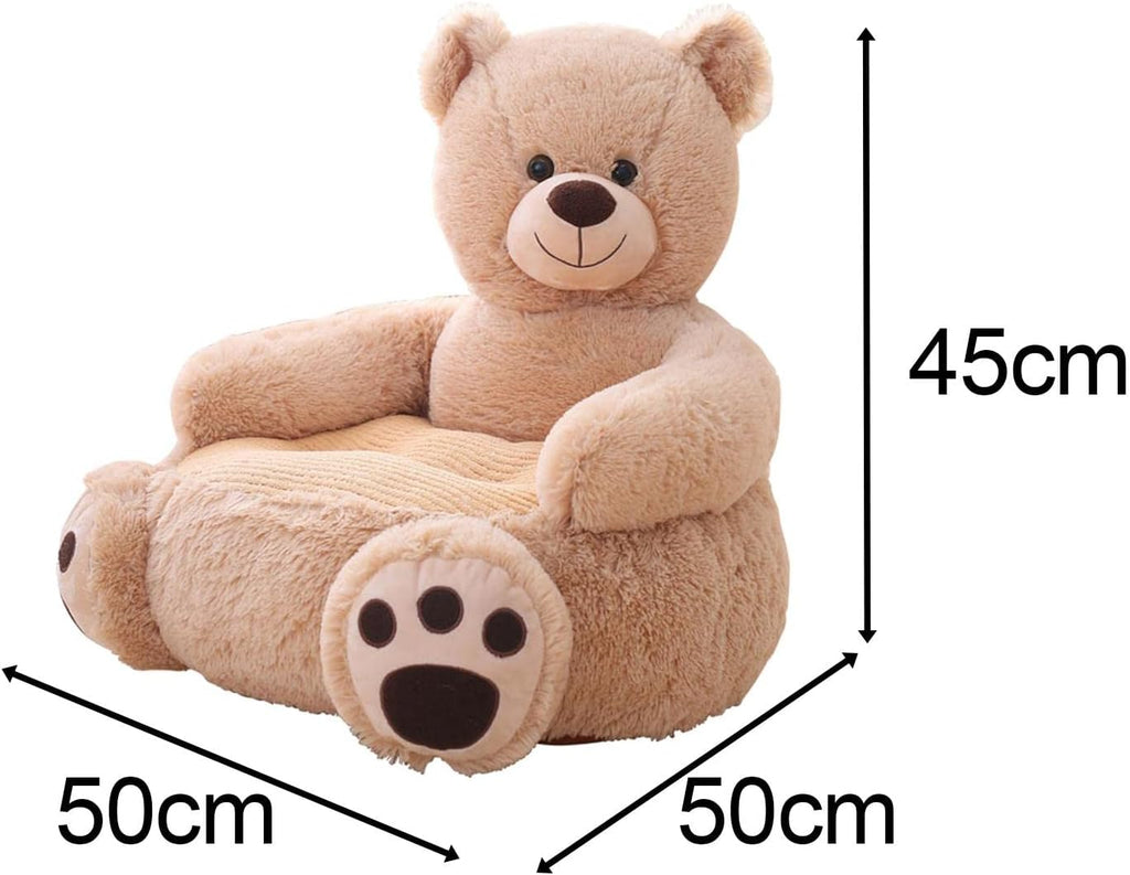 Kids Cartoons Animal Sofa Armrest Chair Premium Materials Birthday Gift Support Seat Soft Cushion Learning Sitting Nurseries Decoration, Bear