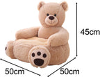 Kids Cartoons Animal Sofa Armrest Chair Premium Materials Birthday Gift Support Seat Soft Cushion Learning Sitting Nurseries Decoration, Bear