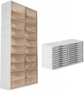 10 Tiers 40 Pairs Large Plastic Folding Shoe Cabinet with Doors Foldable Shoe Rack Organizer Cabinet for Closet Entryway Living Room