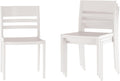 Flash Furniture Bridgeport Slat Back Patio Chair with Contoured Seat, Commercial All-Weather Stacking Resin Chair, UV Resistant, Indoor-Outdoor, White, Set of 4
