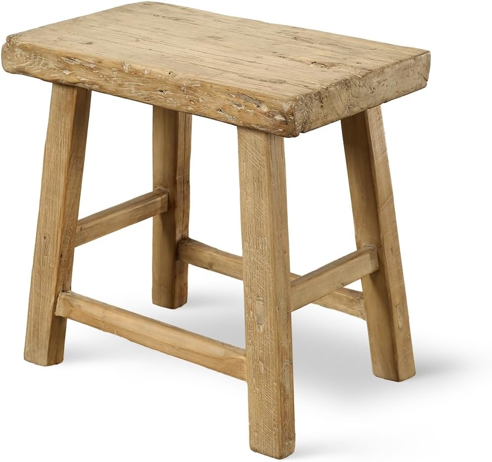 Artissance Approx. 22-26" Wide 14-16" Deep Vintage Accent Table with Unique Top Weathered Natural