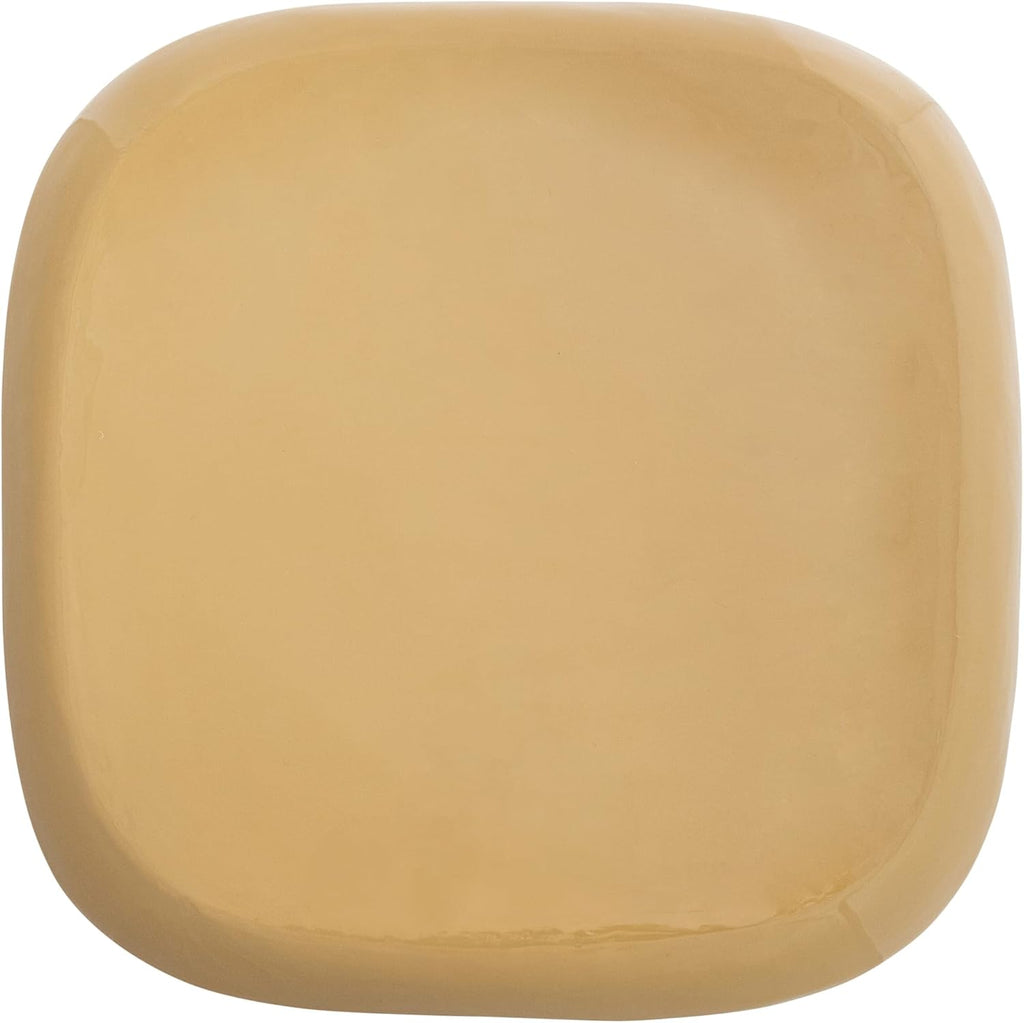 Bloomingville Enameled Metal Square Table, Mustard Color