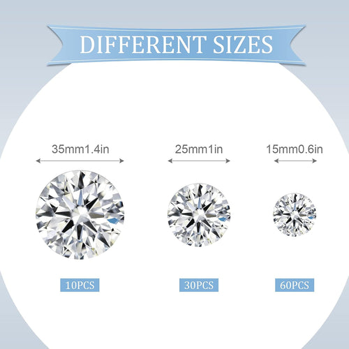 100 Pcs Vase Fillers Diamond Decoration for Craft Multi Size Fake Diamond Acrylic Gems Crystal for Wedding Party (Clear)