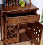 Entryway Cabinet Retro Country Board Wood Shoe Cabinet Old Living Room Wall Storage Cabinet Hollow Entrance Dining Sideboard Sideboard Storage Cabinet
