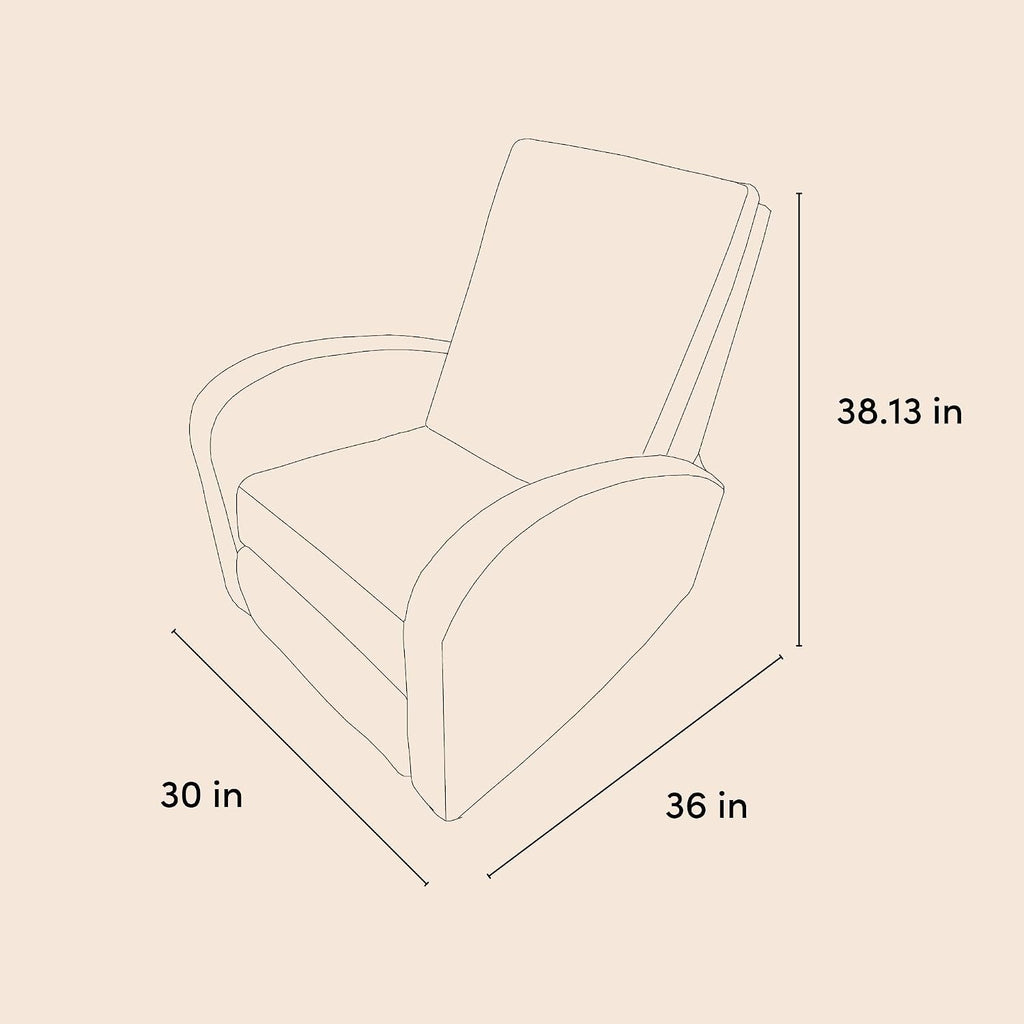Storkcraft Santa Monica Power Recliner Swivel Glider (Ivory Basketweave) – Effortless Electronic Power Recline, USB-A & USB-C Charger