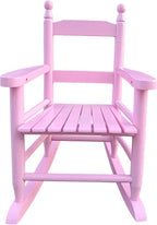 Kids Rocking Chair Pink Wood Kids' Rocking Chairs Outdoor Childs/Toddler/Childrens Porch Rocker Chair Accent Rocker for Ages 2-8 Living Room,Bedroom,Balconies, Porches,Children's Rooms