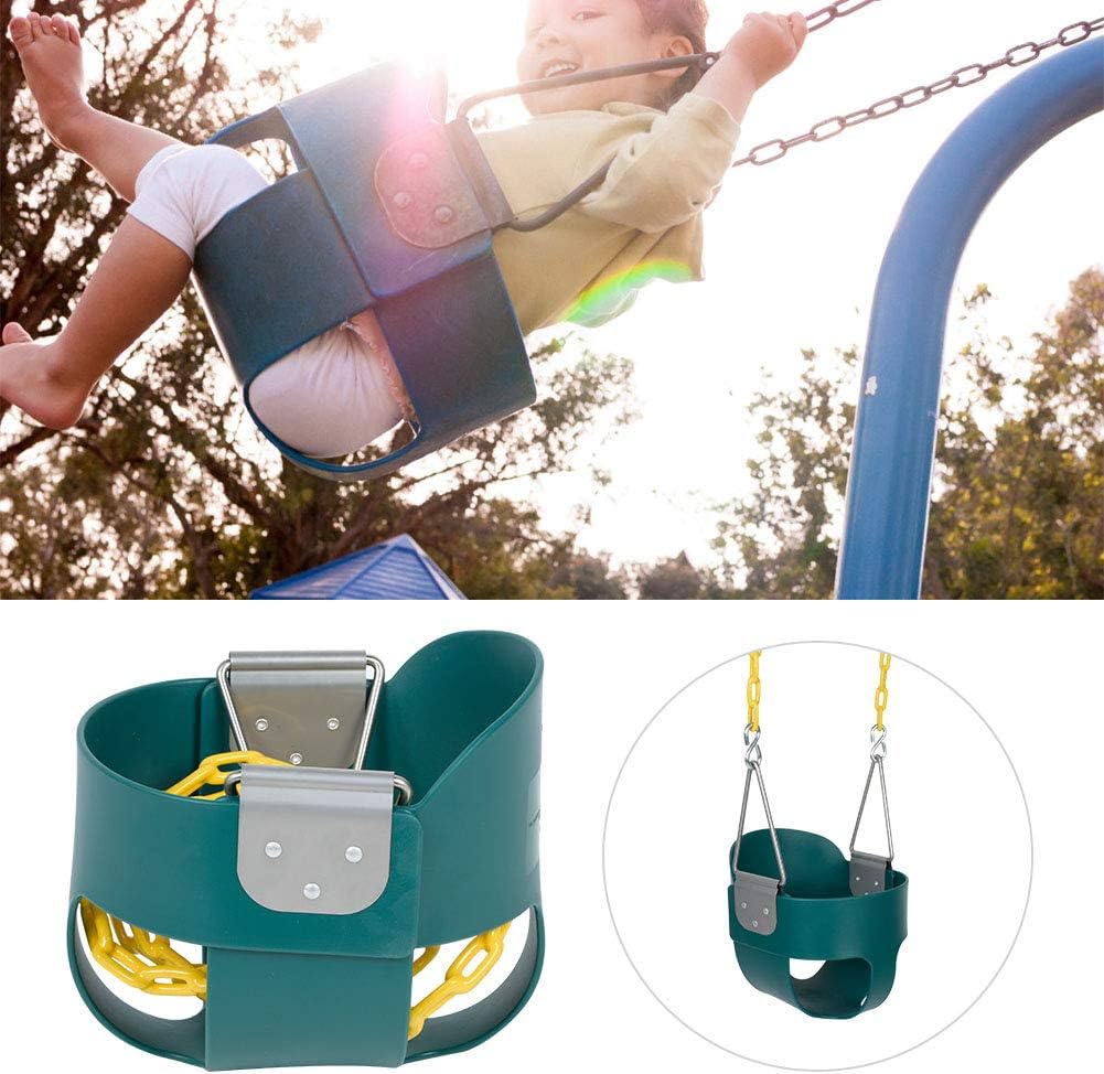 Green High Back Rocker for Kids, Sturdy Material, Safe and Comfortable, 1.5M Chains, Ready Assembled, Playground