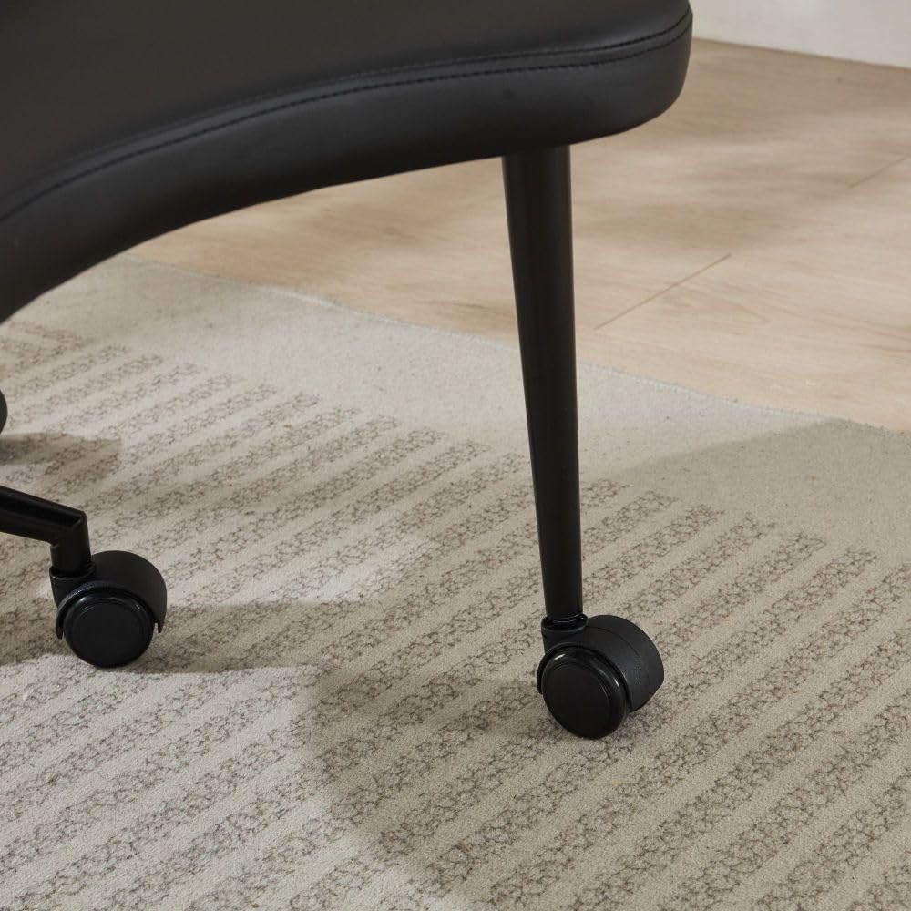 Saiveina Meditation Chair Plus, Cross Legged Chair with Wheels, ADHD Chair, Criss Cross Desk Chair with Lumbar Support and Adjustable Stool, Flexible Design for Fidgety Sitters, Black PU