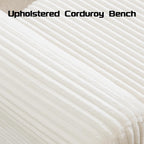 51.5" Storage Ottoman Bench, Upholstered Corduroy Storage Benches for Bedroom, End of Bed Storage Bench for Living Room & Entryway, Window Benches for Foot of Bed, White