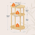 HOOBRO Small Side Table with Charging Station, Small End Table, 3-Tier Oval Bamboo Accent Table, Compact Sofa Bedside Table, for Living Room, Bedroom, Apartment, Natural YL177UBZ01