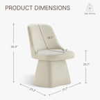 KISLOT Swivel Dining Chairs Set of 1, Upholstered Mid Century Modern Deskchair with High Back, Faux Leather Kitchen Chairs for Dining Room, Bedroom, Dressing Room, Cream