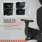 Sharper Image SGX300 Faux Leather Ergonomic Racing Gaming Chair, Black