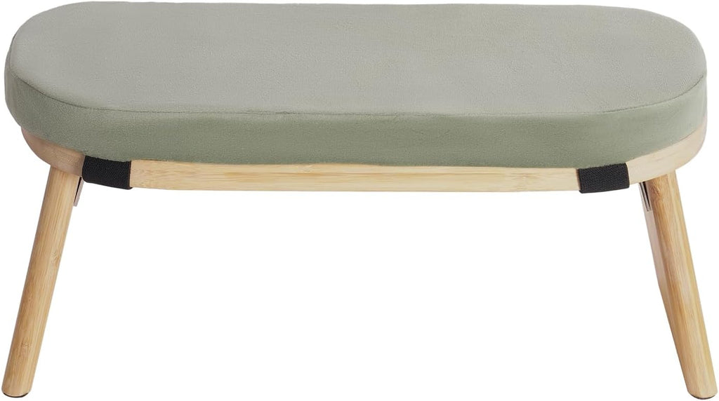 Meditation Benches, Folding Meditation Kneeling Stool with Footpads, Bamboo Sturdy Meditation Chair with Meditation Cushion as Yoga Bench, Prayer Bench, Floor Seat (Green)