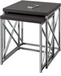 Monarch Specialties , Nesting Table, Chrome Metal, Grey, Table Set, 2 pcs