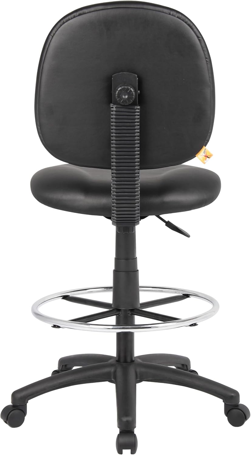 Boss Office Products Stand Up Caressoft Drafting Stool Without Arms in Black (B1690-CS)