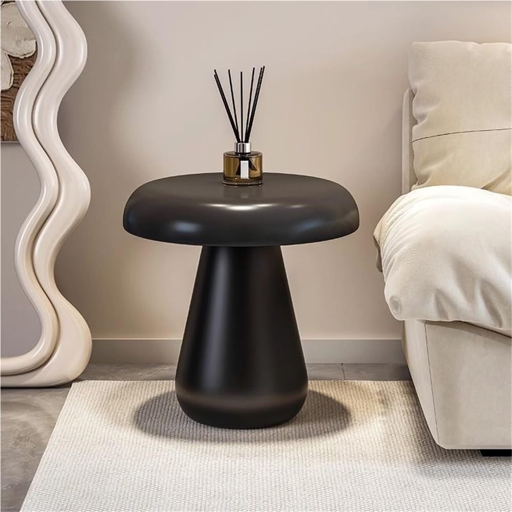 Modern Mushroom Round Side Table - Stylish Wood End Table for Living Room, Bedroom & Balcony - Smooth Finish, Versatile Decor Accent for Contemporary Spaces