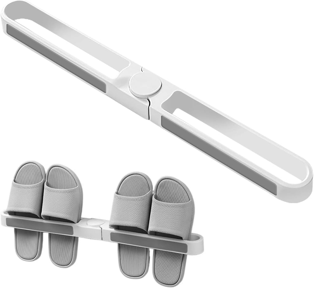 Slipper Rack Adhesive Wall-Mounted Folding Shoe Holder for Bathroom and Entryway, Space-Saving Flip-Flop Organizer, No-Drill Mount, Rotating Arms
