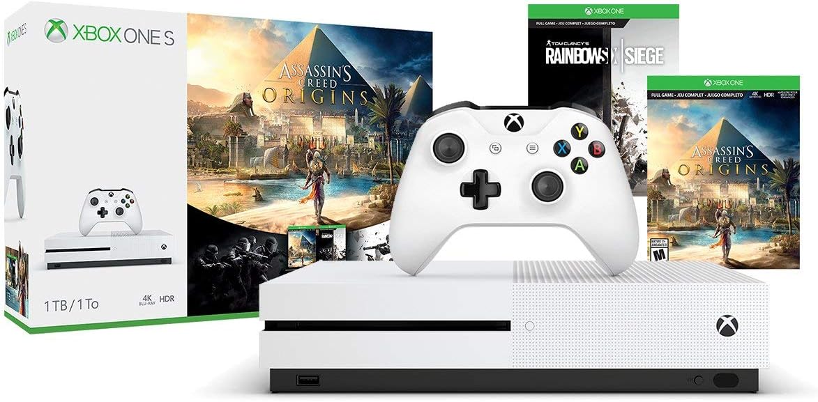 Xbox One S 1TB Console - Assassin's Creed Origins Bonus Bundle [Discontinued] (Renewed)