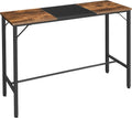 HOOBRO Bar Table, 47.1" Rectangular Pub Table, Tall Counter Height, Long Bar Height Table for Small Space, Sturdy and Durable, Easy to Assmble, Rustic Brown BF12BT01