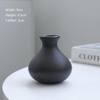 Black Ceramic Vase Set of 5 - Small Bud Vases for Flowers, Mini Decorative Vases for Rustic Weddings & Home Decor | Assorted Floral Arrangement Centerpieces for Table, Cabinet, Living Room & Entryway