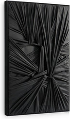 SAFERRYHOME Black Abstract Textured Minimalist Wall Art - 3D Contemporary Dimensional for Home Office Living Room Modern Wall Decor Framed - 24"x36"